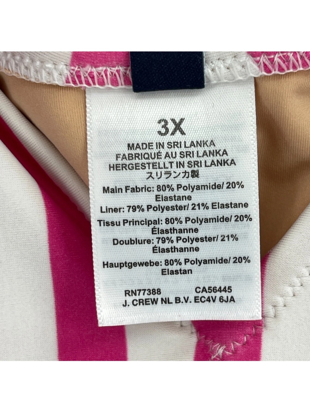 J. Crew 3X Pink & White Striped Tie-Shoulder One-Piece - Picture 10 of 16